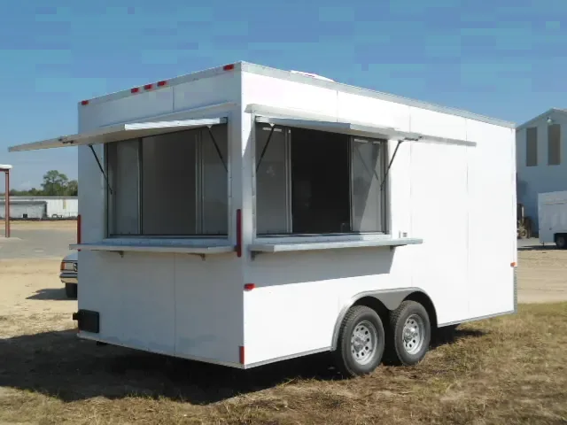 WHITE 16FT CONCESSION TRAILER W/ELECTRICAL PACKAGE