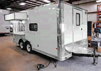16FT CONCESSION TRAILER WHITE W/MARQUEE WINDOWS