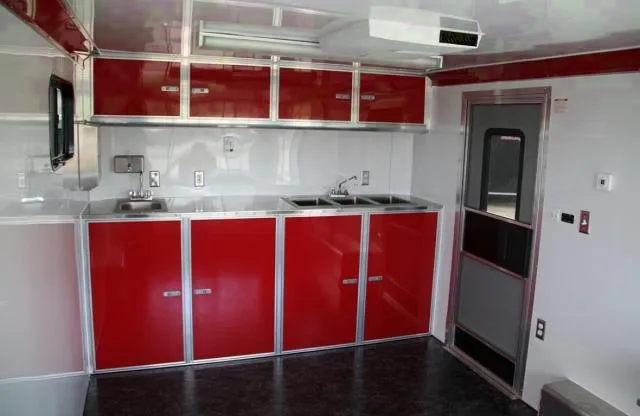 Red 16ft Steel Concession Trailer