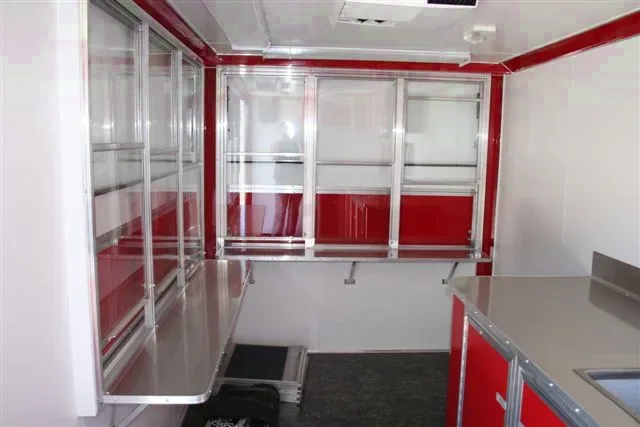 Red Flat Front 16ft Concession Trailer