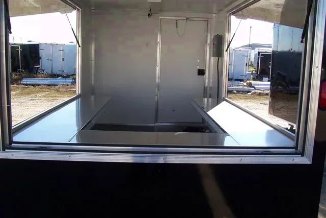 BLACK V-NOSE W/DOOR 12FT VENDING TRAILER