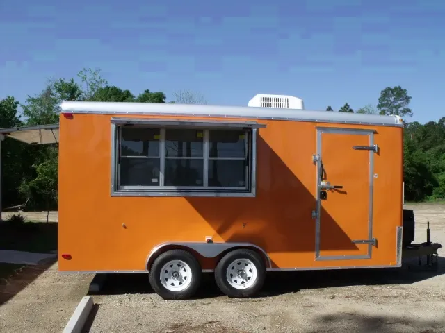16FT ORANGE CONSESSION TRAILER W/FINISHED INTERIOR