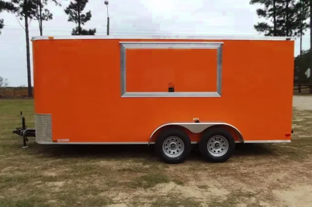 V-NOSE 16FT ORANGE CONCESSION TRAILER