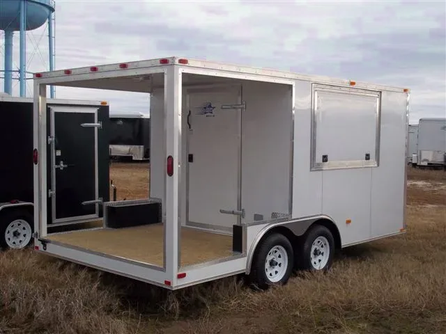 WHITE 16FT PORCH TRAILER W/ELECTRICAL PACKAGE