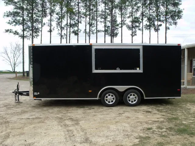 20FT BLACK V-NOSE VENDING TRAILER