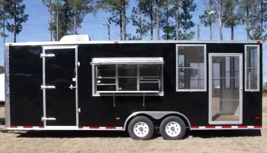 24FT BLACK BBQ CONCESSION TRAILER