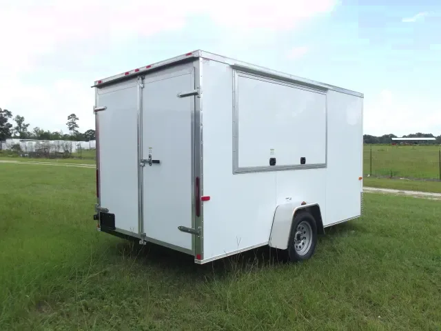 White 12ft Vending Trailer w/2 Concession Windows