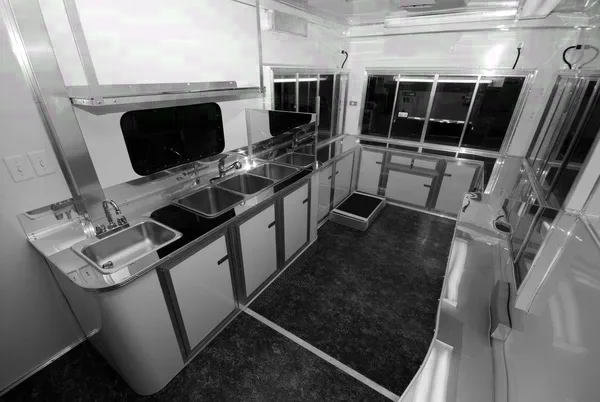 White 16FT Concession Trailer Sink and Electrical Package