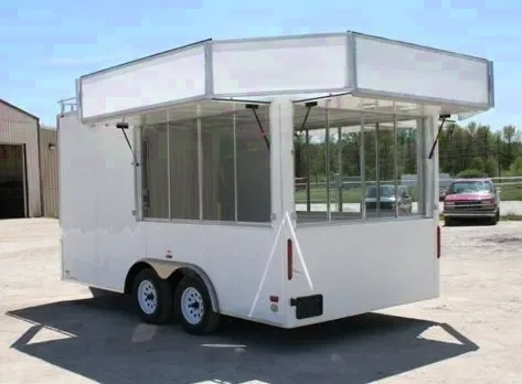 White 16FT 3 Window Concession Trailer