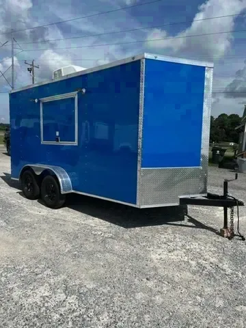 14ft Blue TA Concession Trailer