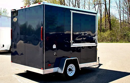 Black 12ft 3500lb Single Axle Concession Trailer
