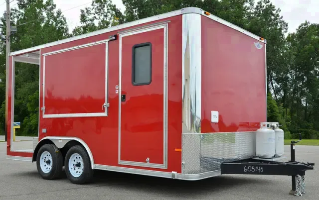 Red 16ft Concession Trailer w/Electrical Package