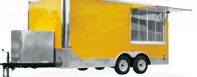Yellow 18ft Concession Trailer Tandem 3500lb Axles