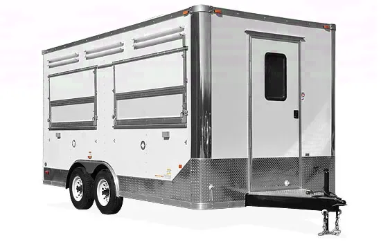 White 20ft Concession Trailer w/Double Rear Doors