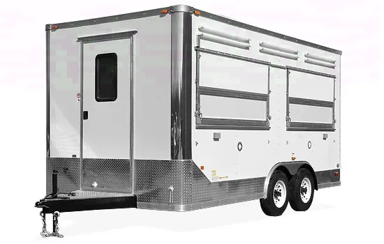 20ft White Flat Front Concession Trailer w/2 Concession Windows