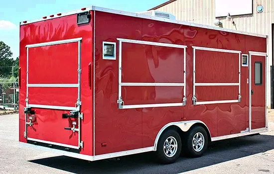 24ft Red T/A Concession Trailer w/Side Door