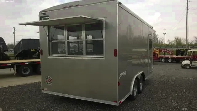Beige 16ft Concession Trailer w/Electrical Package