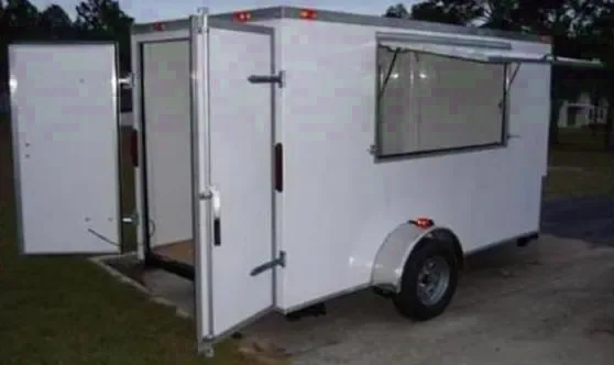 White 12ft Concession Trailer with 3500lb Axle