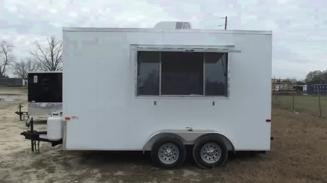 14ft TA White Concession Trailer