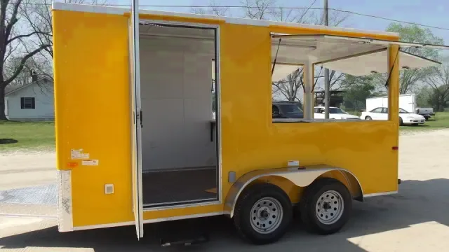 14FT Yellow Concession Trailer w/Sinks, Electrial