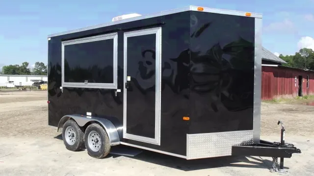 14FT V-Nose Black Concession Trailer