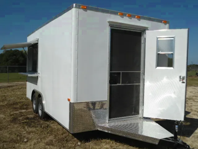 White 16ft TA Concession Trailer with Plumbing Package and Electrical Package