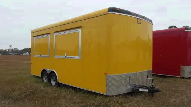 20ft Yellow Concession Trailer Ready for Equipment