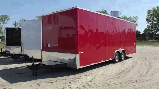 RED 24FT Concession Trailer- hood - propane - Electrical