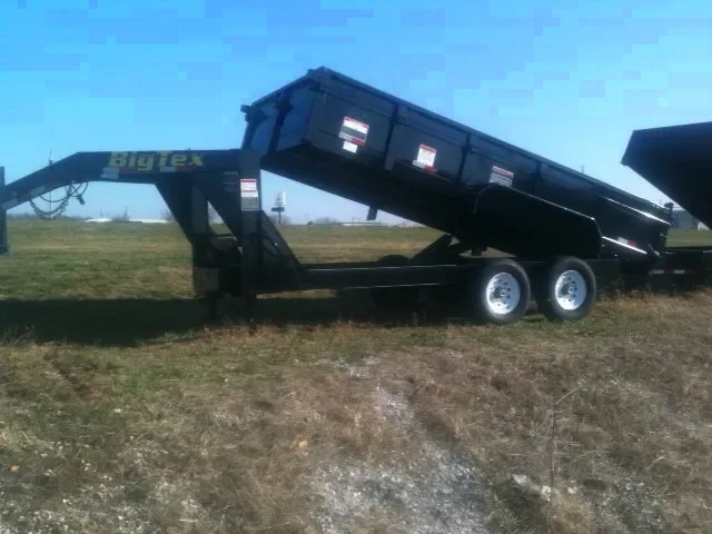 14FT GOOSENECK BLACK DUMP TRAILER