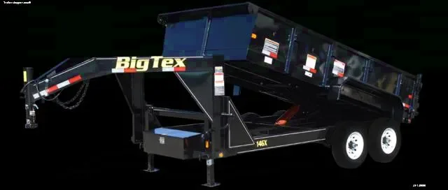 Black 14ft Low Profile Dump Trailer