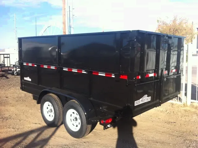 Black 12ft TA Dump Trailer w/Rear Swing Doors