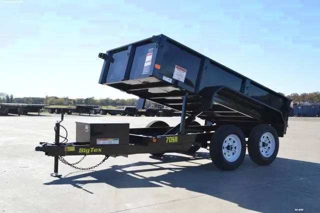 Black 10 ft TA Single Ram Dump Trailer