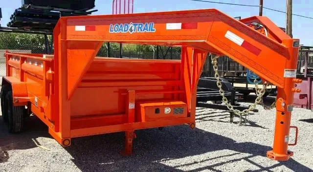14ft Orange Gooseneck Dump Trailer
