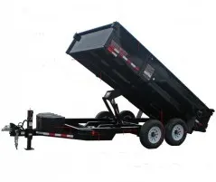 Black 14ft Low Profile Bumper Pull Dump Trailer