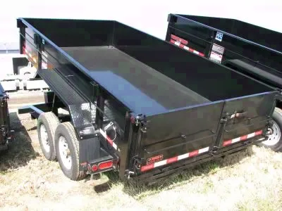 Black 14ft Dump Trailer Tandem Axle