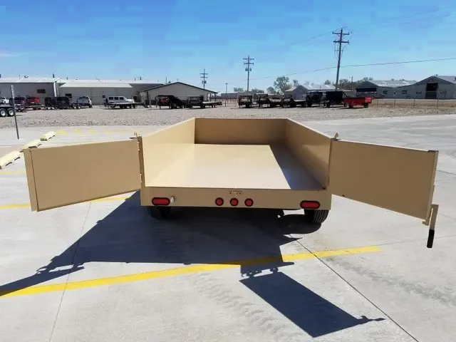 LOW PROFILE TAN 12FT DUMP TRAILER
