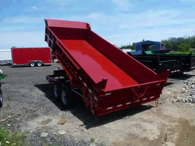 DUMP TRAILER 16FT RED BUMPER PULL