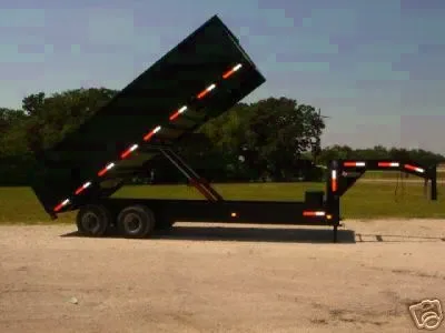 20ft Black Gooseneck Dump Trailer w/Ramps