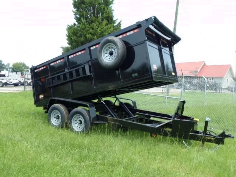 Covered Wagon Trailers 7X14 4' Sides 14k w/ Tarp & Spare Dump Trailer