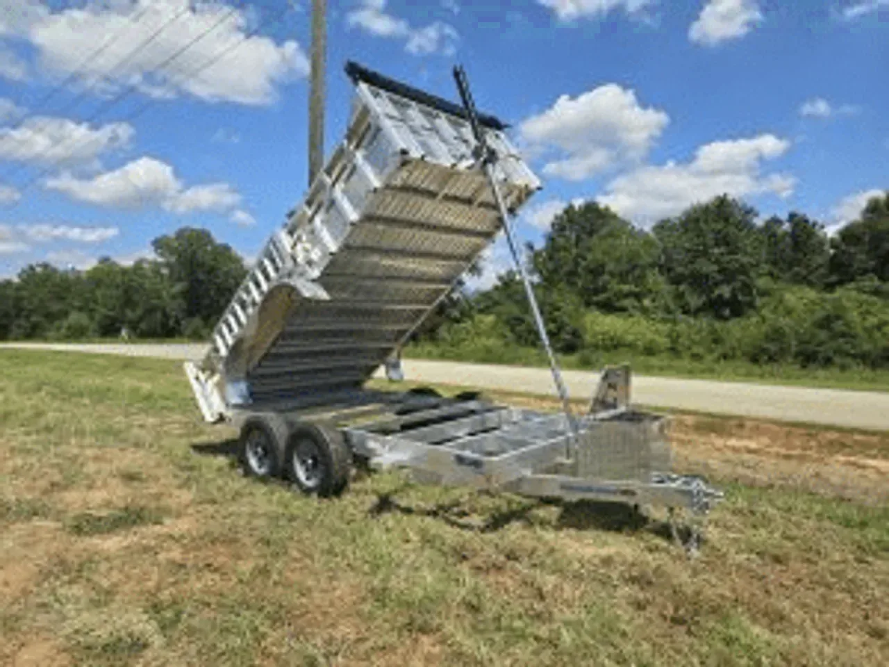 Aluminum 2025 7X14 Mission 7×14 aluminum dump trailer w telescopic lift Aluminum Trailers-ADUMP714TELE-019346 7 ft. x14 ft.