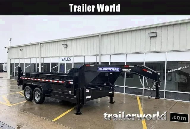 2025 Sure-Trac 14' Gooseneck Scissor Hoist Dump Trailer
