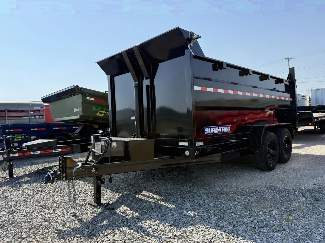 432641 - 2024 Sure-Trac 82" x 14' Telescopic 4' Sides (2)7K Axles Dump Dump Trailer