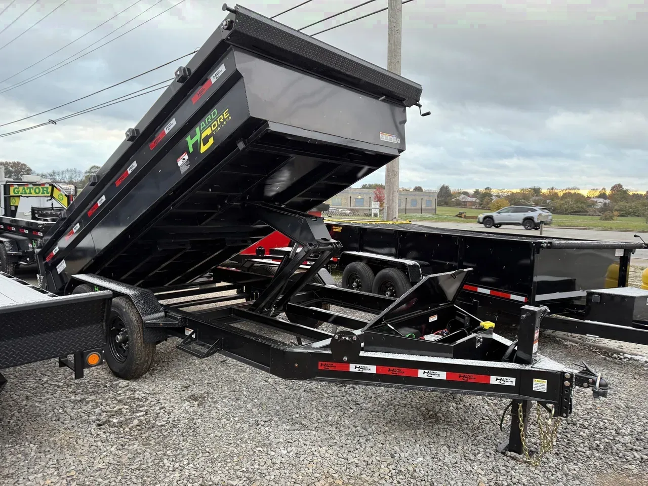 028171 - 2025 Hardcore CLEARANCE 7' x 14' Dump Scissor Lift (2)7K Axles Dump Trailer