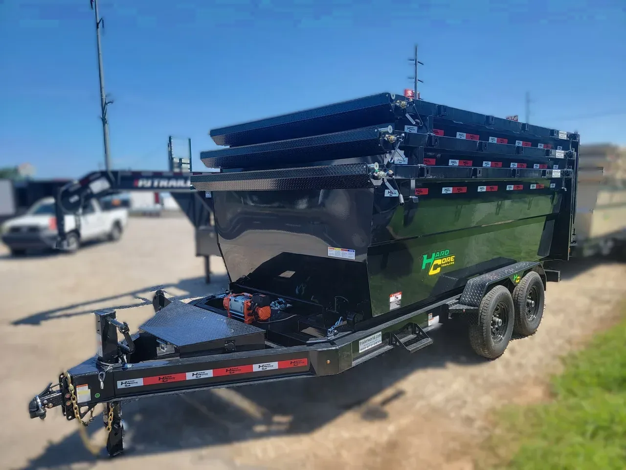 028901 - 2027 Hardcore 7' x 14' Bumper Pull Roll Off Dump Roll-Off Trailer