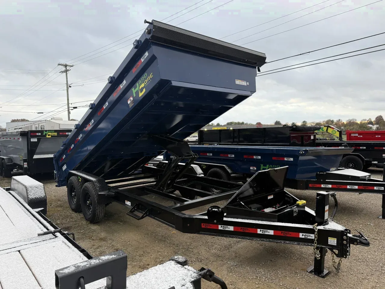028144 - 2025 Hardcore 7' x 16' Scissor Lift (2)7K Axles Dump CLEARANCE Dump Trailer
