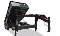18ft Black Gooseneck Dump Trailer w/ 2 Foot Sides