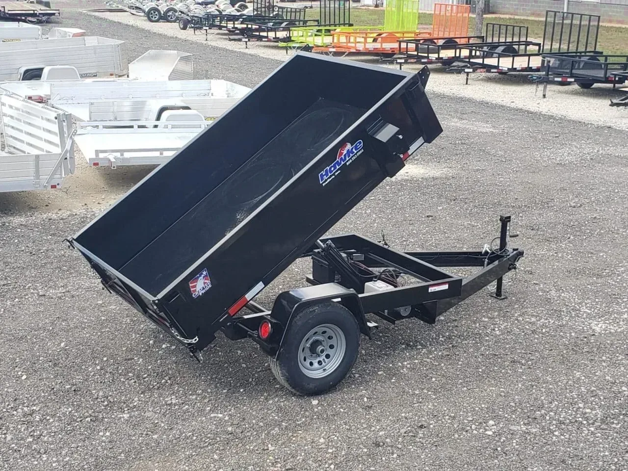 Dump Trailer 2024 5X8 Hawke Trailers 5×8 5k Single Axle Small Dump Trailer -dump508-001155 5 ft. x8 ft.