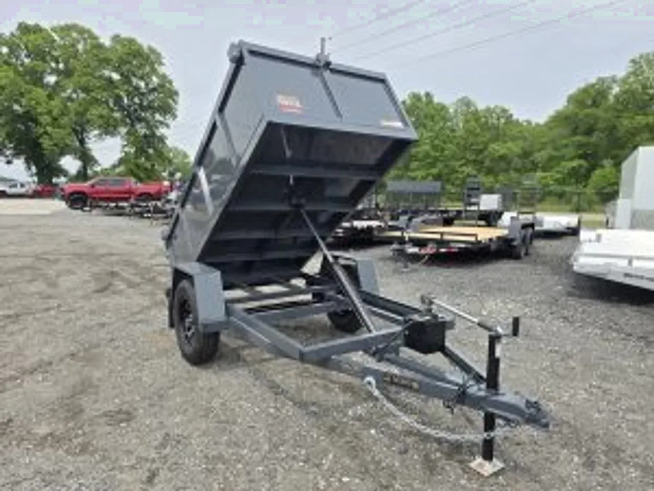 Dump 2026 5X8 Prospector Trailers 5×8 Single Axle Manual Dump Trailer Pump Dump Trailer