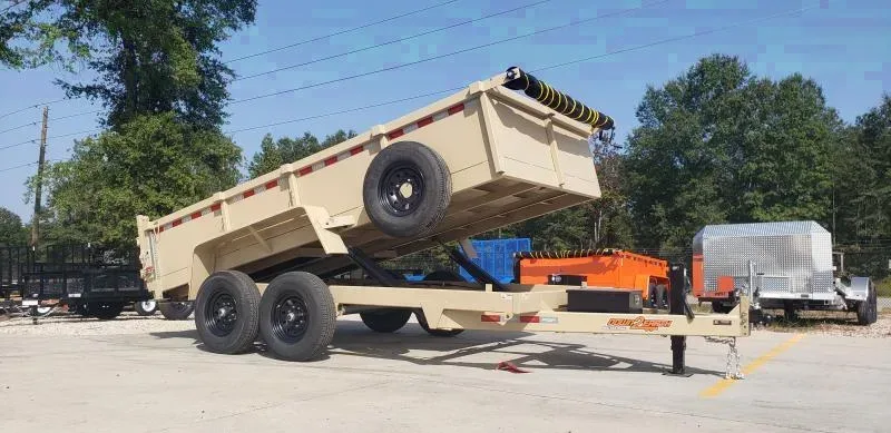 Down 2 Earth Trailers red 7x14 24 high side 14k Dump Trailer