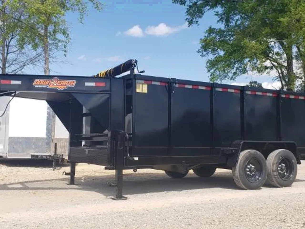 Dump Trailer 2026 7X16 Down 2 Earth Trailers 7×16′ 8 ton dump trailer gooseneck 15 yard dumpster -DUMPGN716-129200 7 ft. x16 ft.